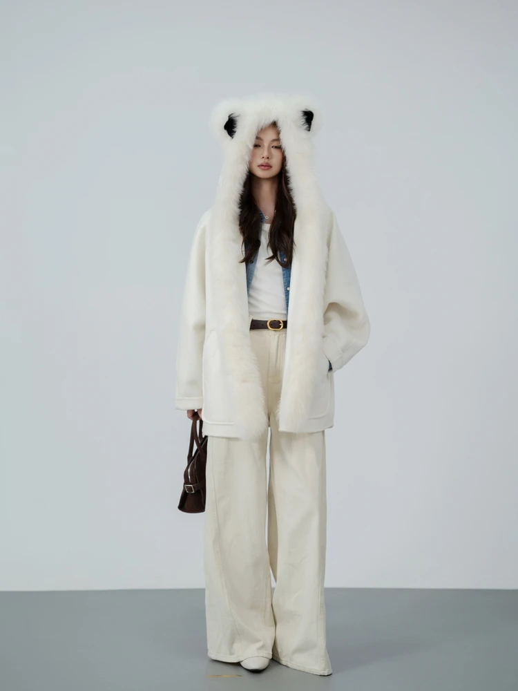 

Detachable Fur Double-sided Woolen Coat Loose Women's Sle Cleanfit Winter 2025 Online Exclusive Medium Length