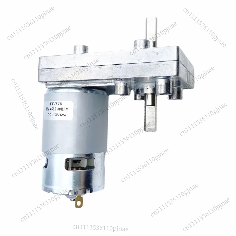 

High Torque Square DC Gear Reducer Motor TT-775 6V 12V 24V Double Hollow Shaft CW CCW DIY Engineering Accessories