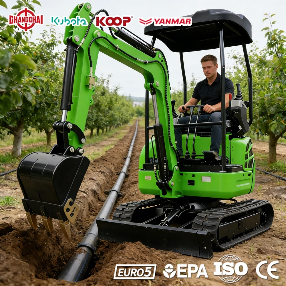 

Мини-экскаватор 1.0 тонны, многофункциональный, для строительства, 1.2 тонны, сельскохозяйственный, 2.0 тонны, европейский стандарт EPA Euro 5 CE, быстрая доставка