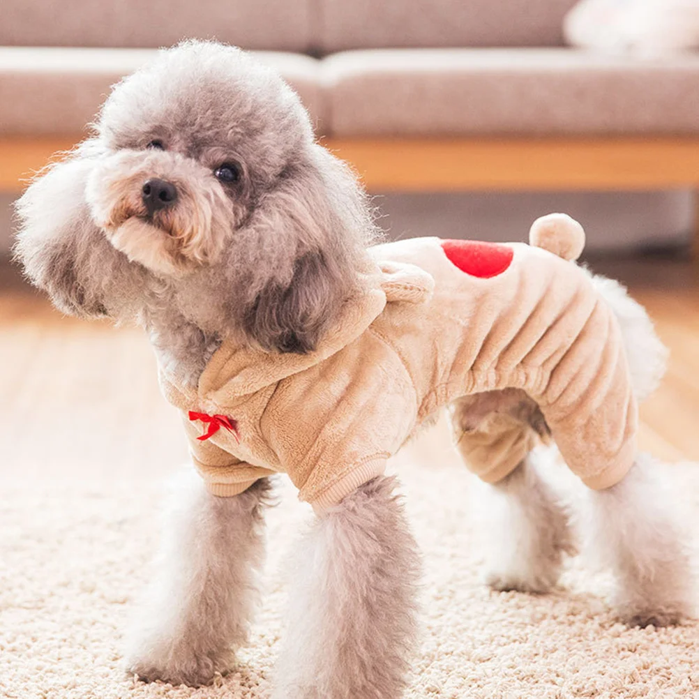 

Warm Small Dog Hoodie Sweatshirt Pet Coat Jumpsuit Puppy Winter Jacket For Chihuahua Poodle Cartoon Design Thick