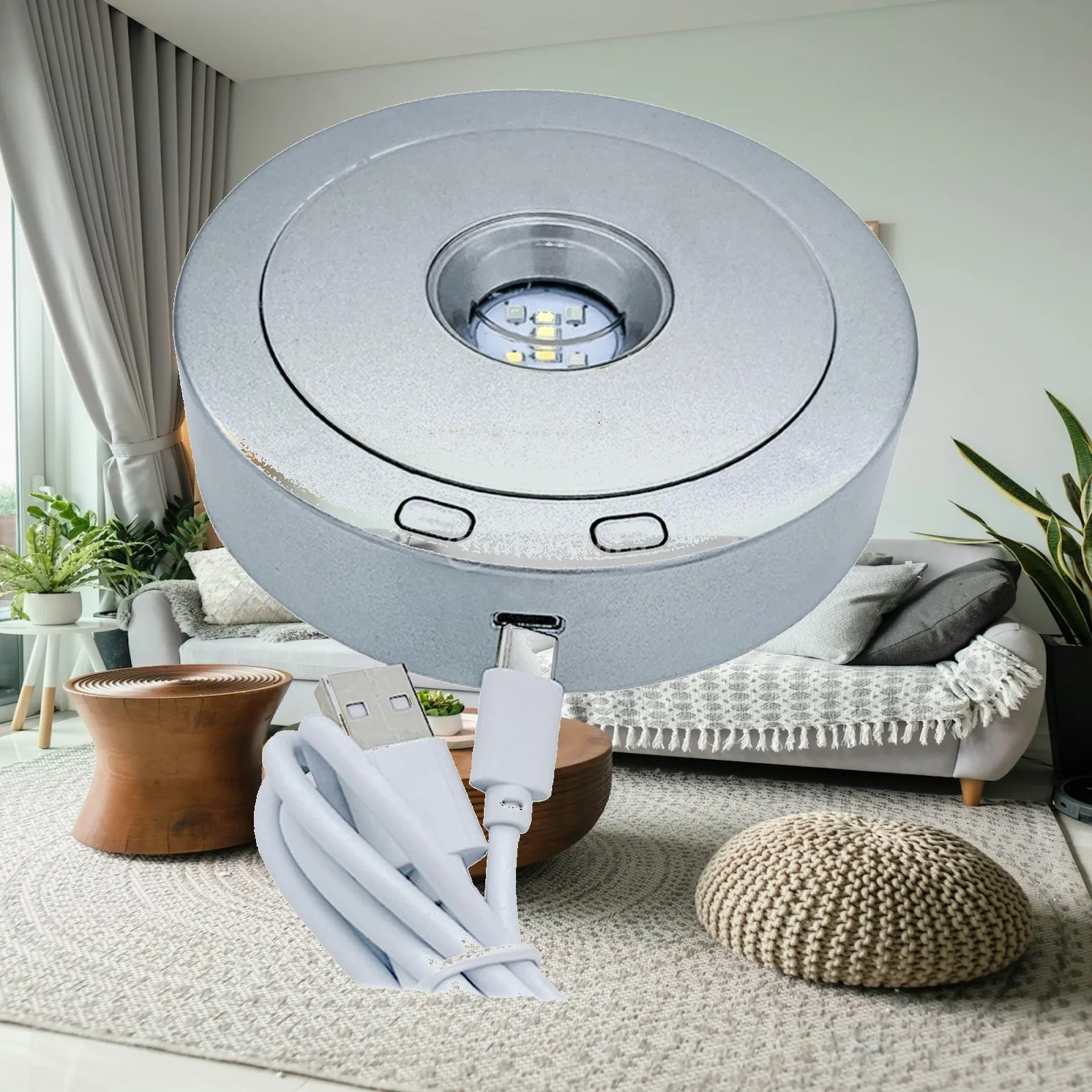 Electric Rotating Display Stand with USB Power for Jewelry Bags and Digital Products 360 Degree Spinning Turntable for Retail