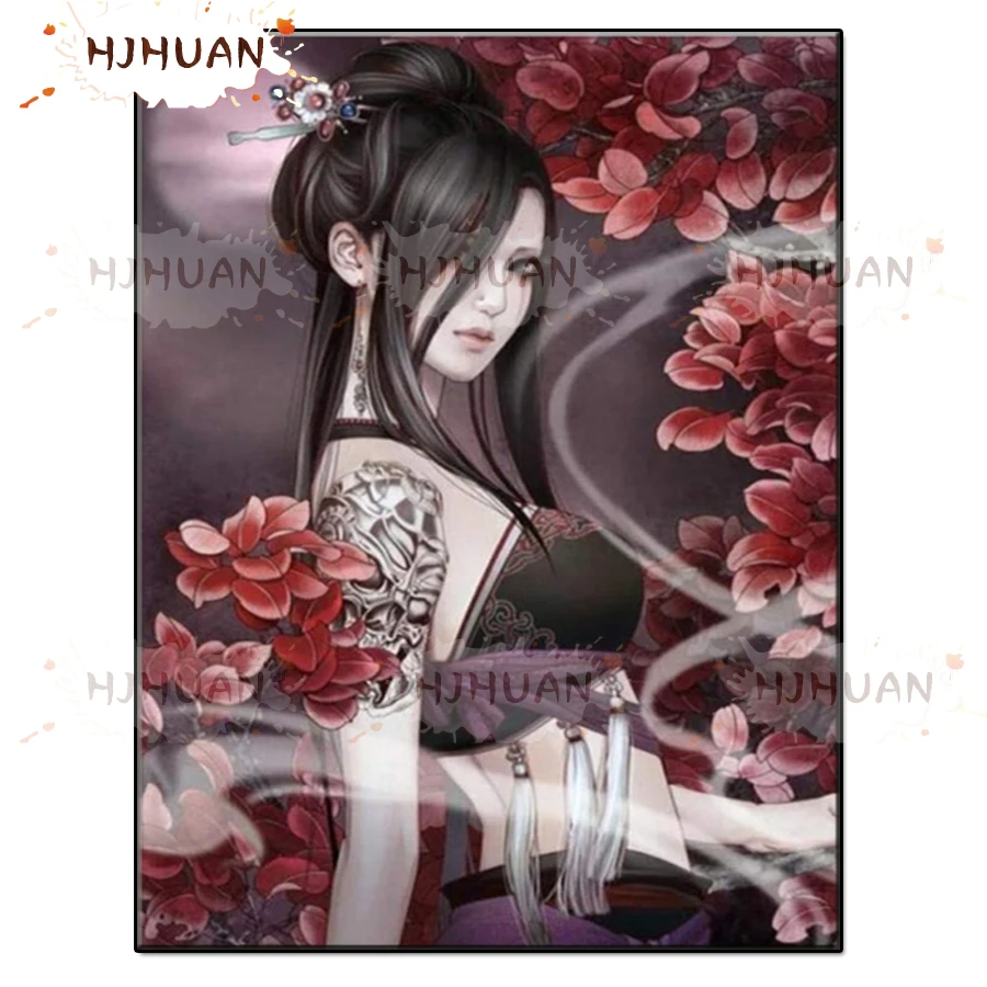 

5D DIY Japanese Geisha Diamond Painting Full Square round diamond Home Decoration gift diamond Embroidery Handcraft Art Kits