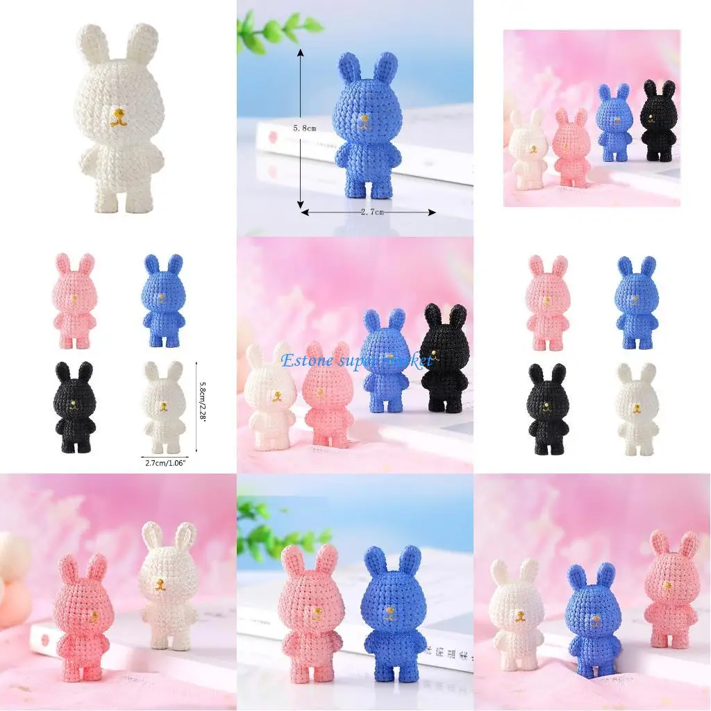 090B تمثال أرنب محاكاة الشكل لطيف كعكة القبعات العالية الحلوى الديكور الفتيات صالح