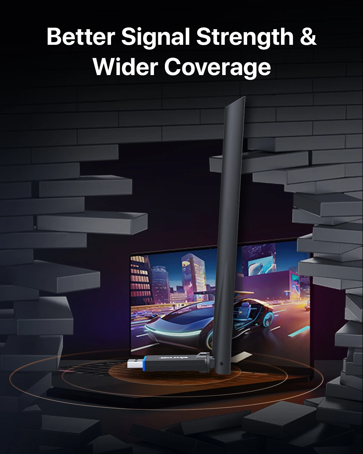 Tenda AX900 WIFI6 USB Adapter U11 Pro Network Card 2.4/5GHz Antenna Signal Reception For Laptop Windows 7/10/11 USB WiFi Dongle