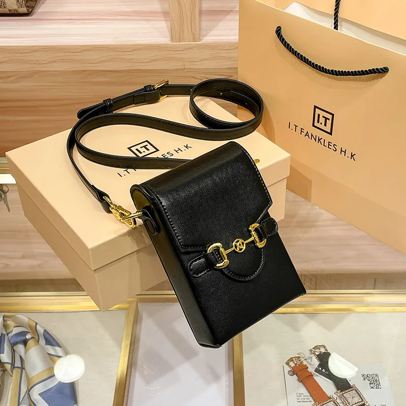 

2026 New Hong Kong Genuine Leather Phone Pouch,Trendy Mini Crossbody Satchel,Luxury Versatile Shoulder Handbag for Ladies