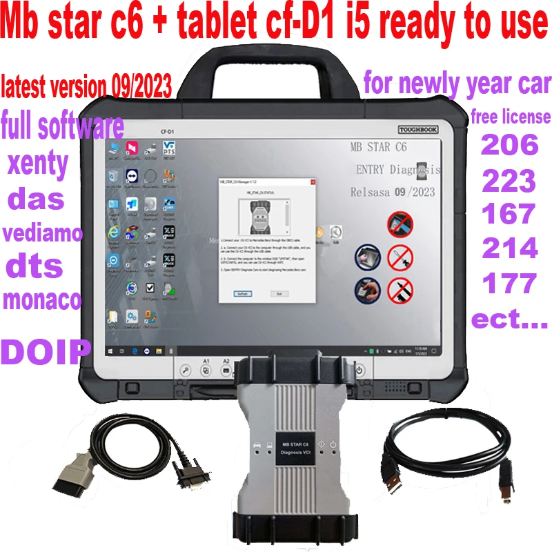 DOIP WIFI MB Star C6 support K CAN newly car software SSD C6 and tablet d1 VCI C6 DOIP Multiplexer Diagnosti Tool Ready to use