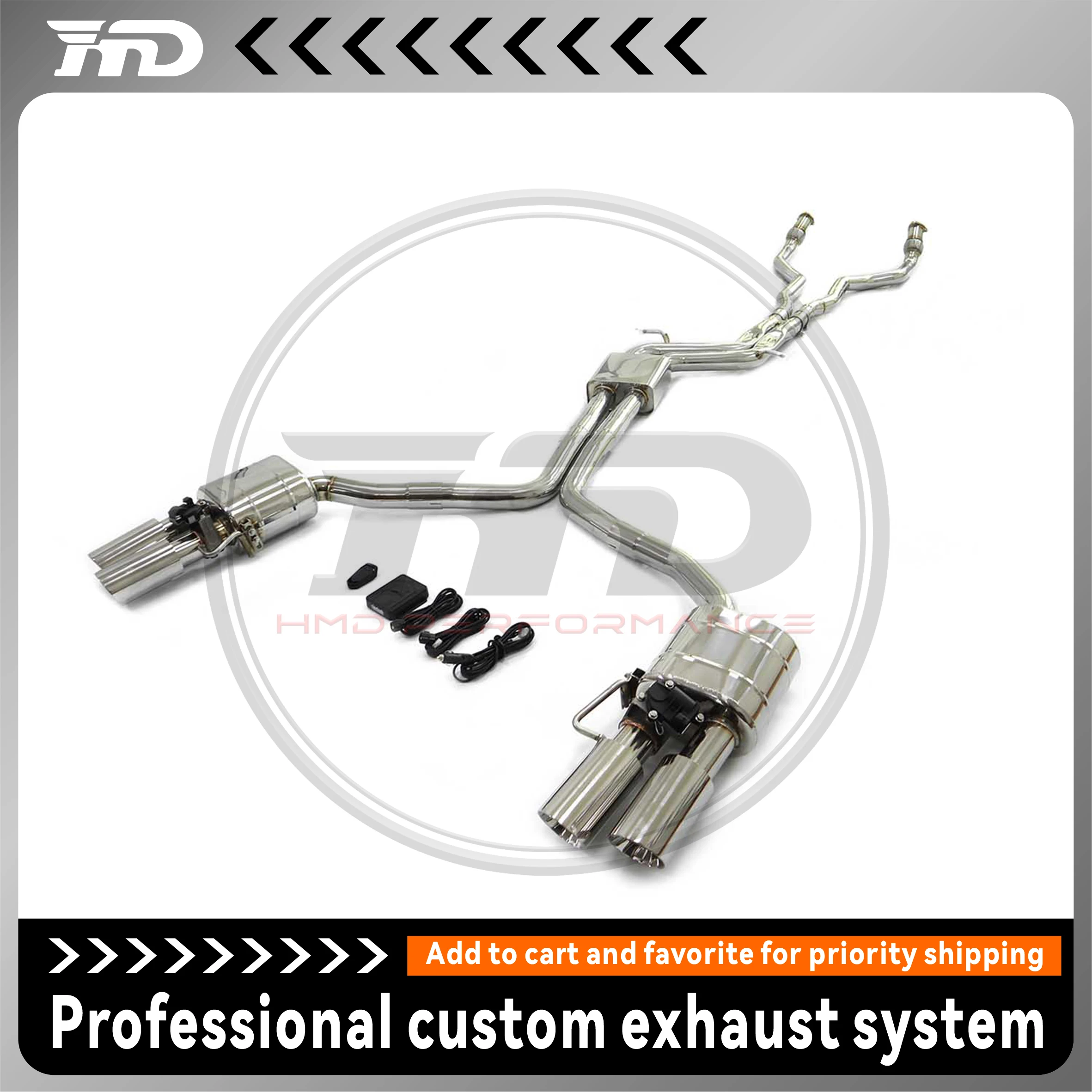 

Catback for Audi S4 S5 B8 4.2L Stainless steel tail section with valve muffler HMD car Exhaust