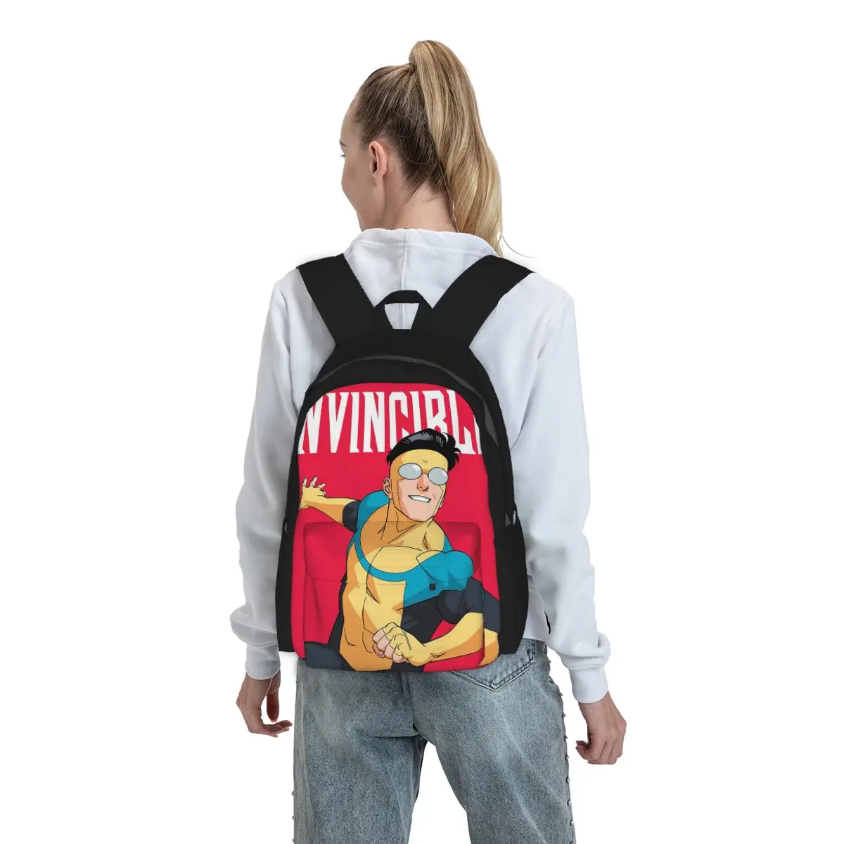 

TV Series Invincible Mark Grayson Backpack Boys Girls BookBag Children School Bag Laptop Shoulder Bags for Men Women