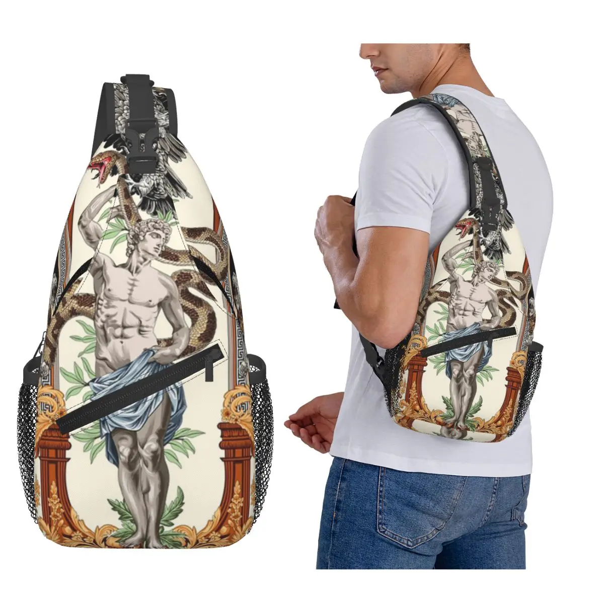 

Демитация Аполлона, древнегреческая мифология, нагрудная сумка, мужской рюкзак через плечо, нагрудная сумка, дорожный походный рюкзак, сумка на плечо