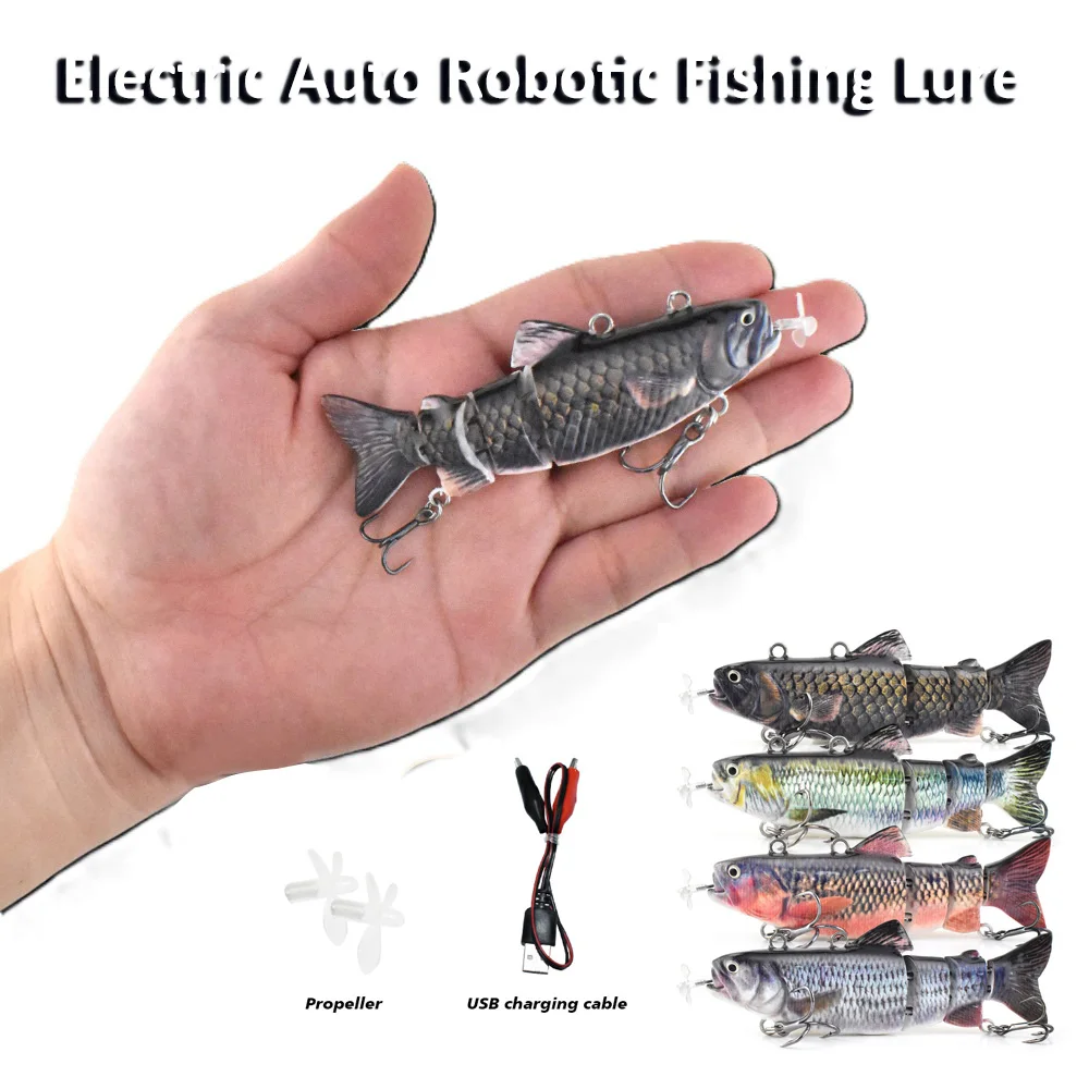

20g 9cm 35g 13cm mini 4-Section Iron Link Propeller Automatic Swimming Electronic Fishing Lure Auto Robotic Fishing Tackle