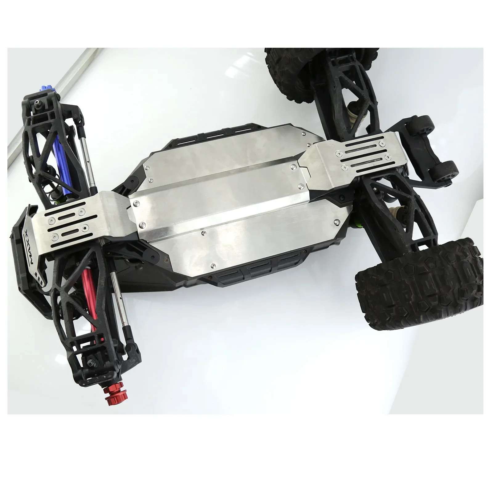 5pcs Stainless Steel Front Rear Chassis Protector Armor Skid Plate for TRAXXAS 1/10 MAXX V2.0 W/WIDEMAXX MONSTER TRUCK-89086-4