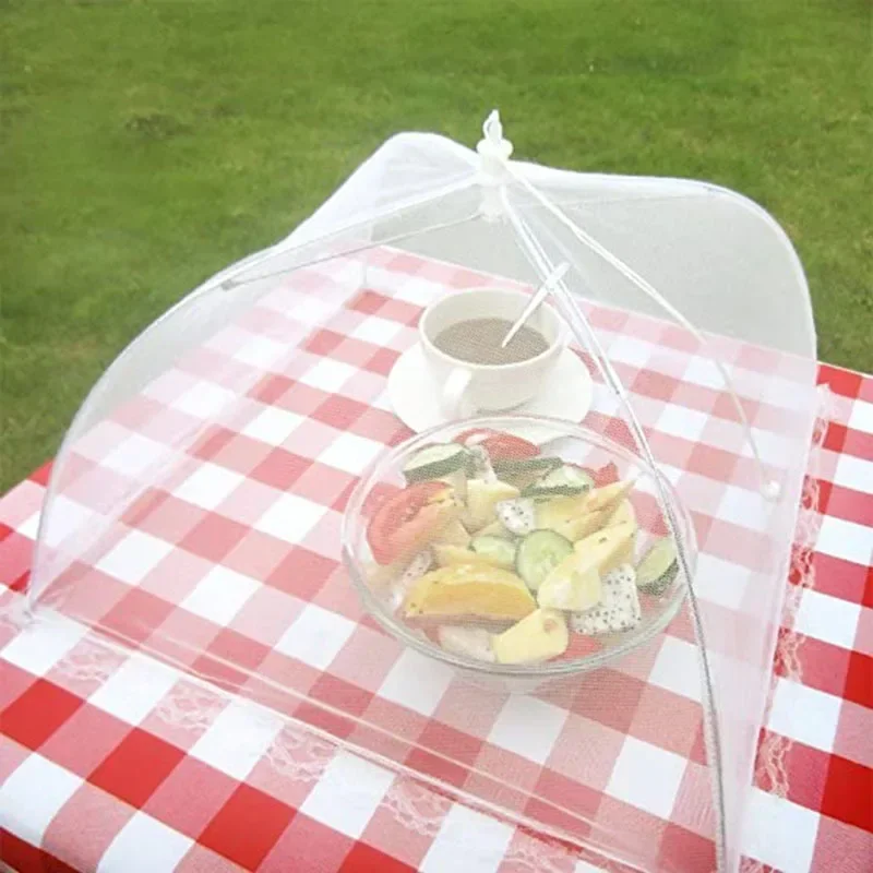 New Foldable Food Mesh Cover Fly Anti Mosquito Food Cover Umbrella Meal Vegetable Fruit Breathable Cover Kitchen Accessories