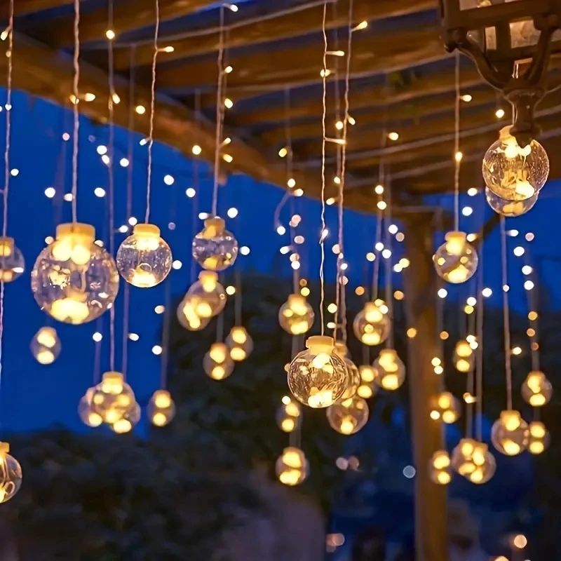 

1 PC Wishing Ball Curtain String Light Battery Box Garden Lamp Starry Sky LED Camping Lights New Year Christmas Room Decoration