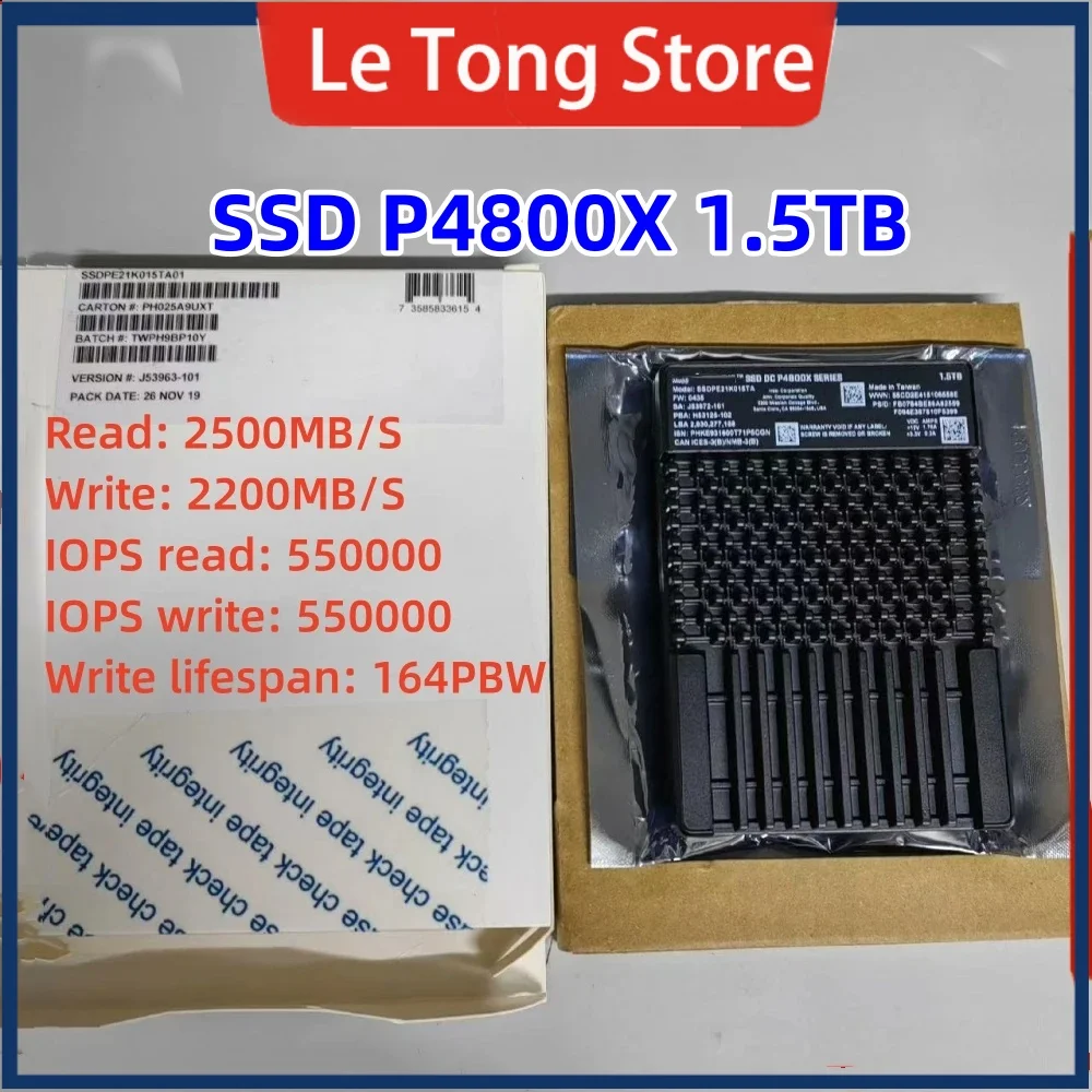 ใหม่สําหรับบริการ Intel SSD P4800X 375G 750G 1.5T U.2 Ultra Long Life Enterprise Solid State Drive บริการ SSD
