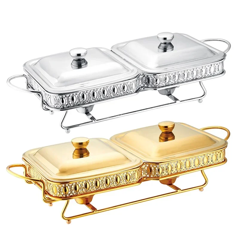 Factory outlet Thickening square buffet stove stainless steel buffet food warmer chafing dish