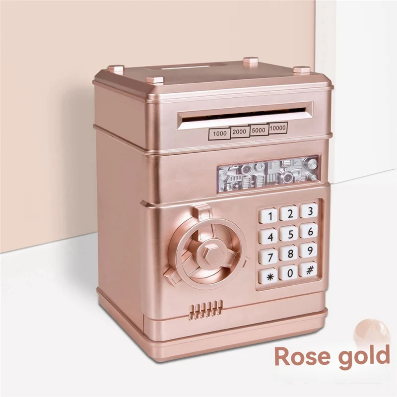 AS95-Automatisches Mini-Safe-Sparschwein – Münzbank mit Passwortsperre und Bargeldspartheke, ideales Geschenk für Kinder