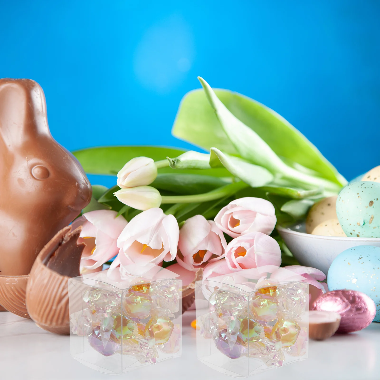 

25pcs 4X4X4Cm Plastic Packaging Box Clear Transparent Food Safe Storage For Candy Chocolate Jewelry Wedding Party Favor Gift