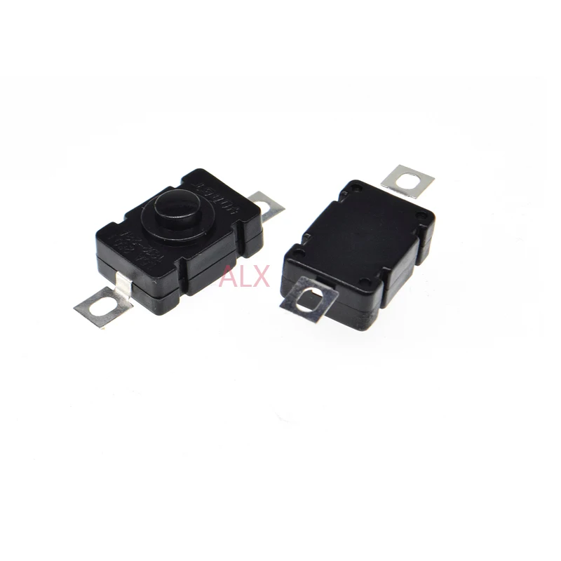 10PCS KAN-28 Flashlight BLACK Push Button Switch self locking 2P-ON-OFF TACT power KEY switches 1.5a/250v