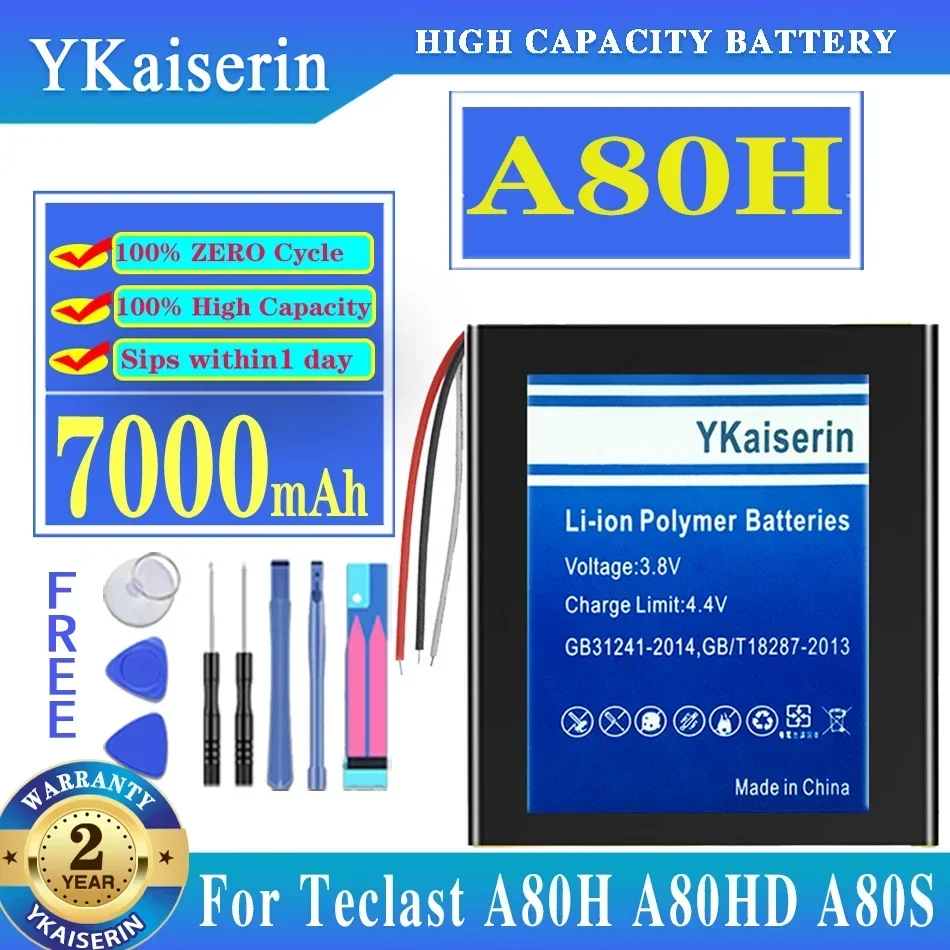 

YKaiserin 7000mAh Replacement Tablet Battery for Teclast A80H A80HD A80S A80se X80H X80HD X80 Plus/Pro X80Pro Power