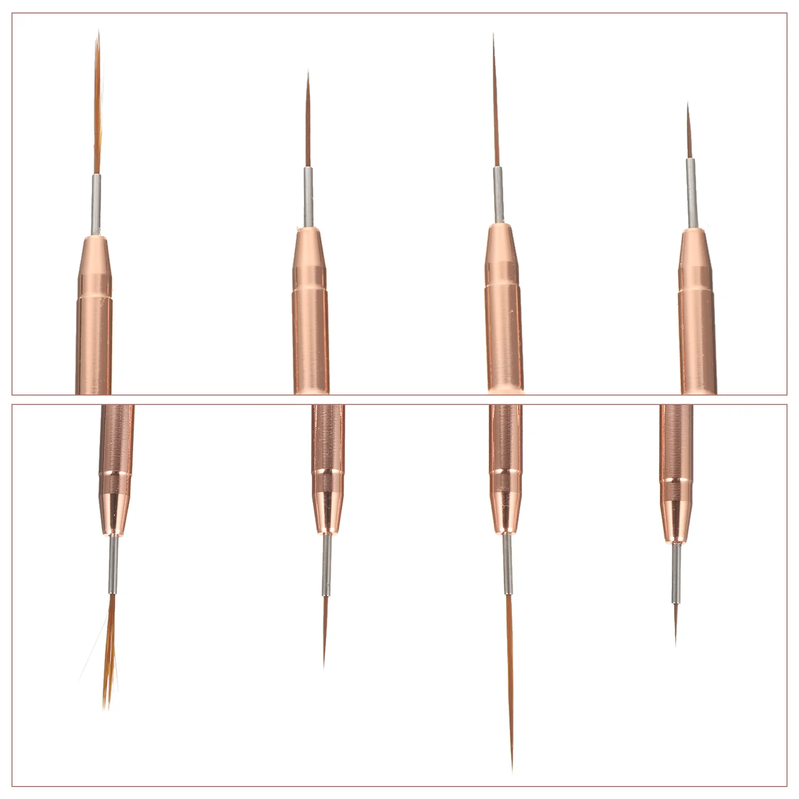 Juego de 4 Uds de pinceles para decoración de uñas, pinceles de delineador fino de doble punta, bolígrafos de dibujo para manicura profesional, herramientas de pintura de uñas para salón en casa