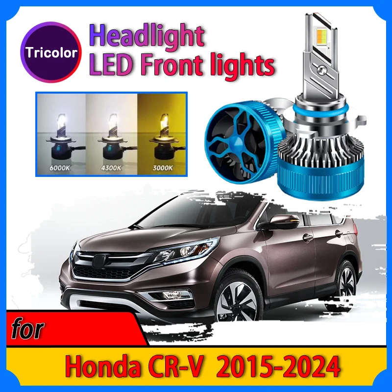 LED Headlight for Honda CR-V 2015-2024 Plug and Play Modified lamp Strong white light Three-color adjustment Auto Parts