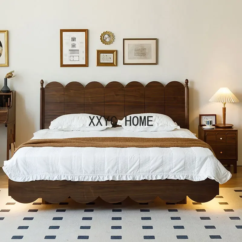 Walnut Bedroom Double Bed Medium Queen Bed 1