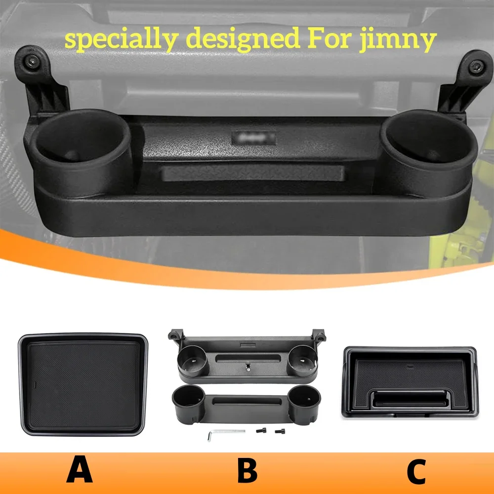 

For Suzuki Jimny Car Cup Holder Storage Box Center Console Dashboard Organizer Tray JB64 JB74 2020 Up Interior Accessories