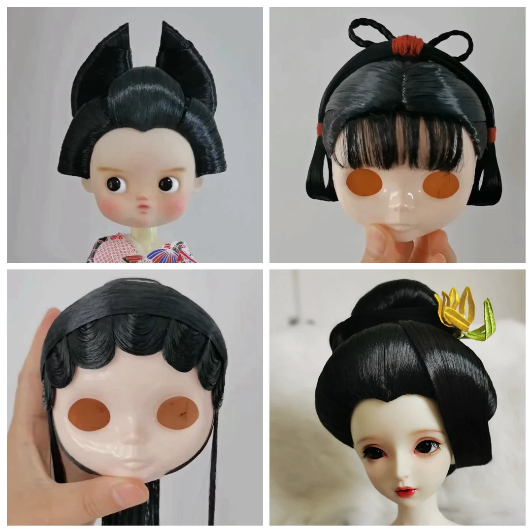 Blyth 1/6 1/4 1/3 BJD Wig Cover Ancient Costume Doll Accessories Fairy Hair Retro Wigs For BJD/SD YOSD MSD SD13 Big Girl C1373