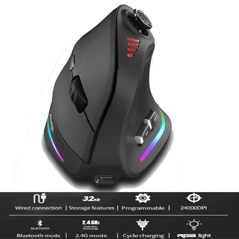 

USB Wired Gaming Mouse with Josticks USB Bluetooth Wilreless Mouse for Gammer Computer Rgb Backlit Programmable