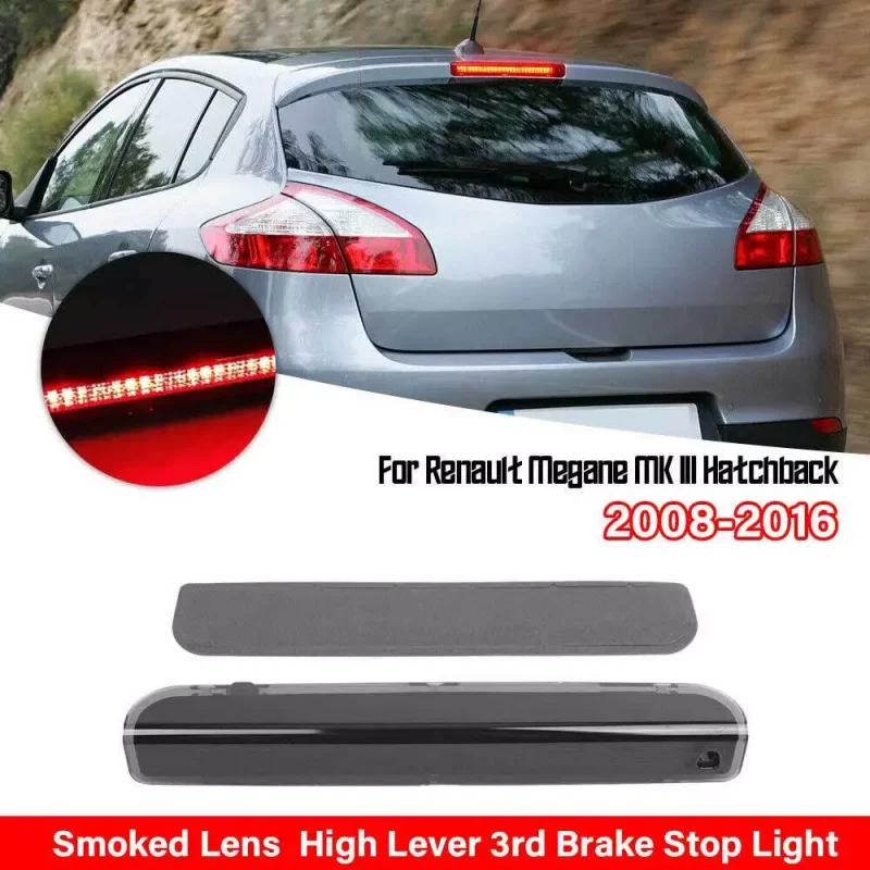 12V DC Black Smoked Lens Led High-Mount Third 3rd Brake Light Rear Tail Stop Lamp 265900006R For Renault Megane MK III 2008-2016