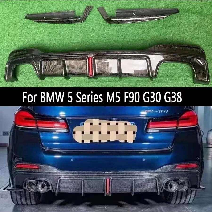 For BMW 5 Series M5 F90 G30 G38 540i 530 Carbon Fiber Back lip Car Rear Bumper Diffuser Rear Splitters Spoiler Back lip Body Kit