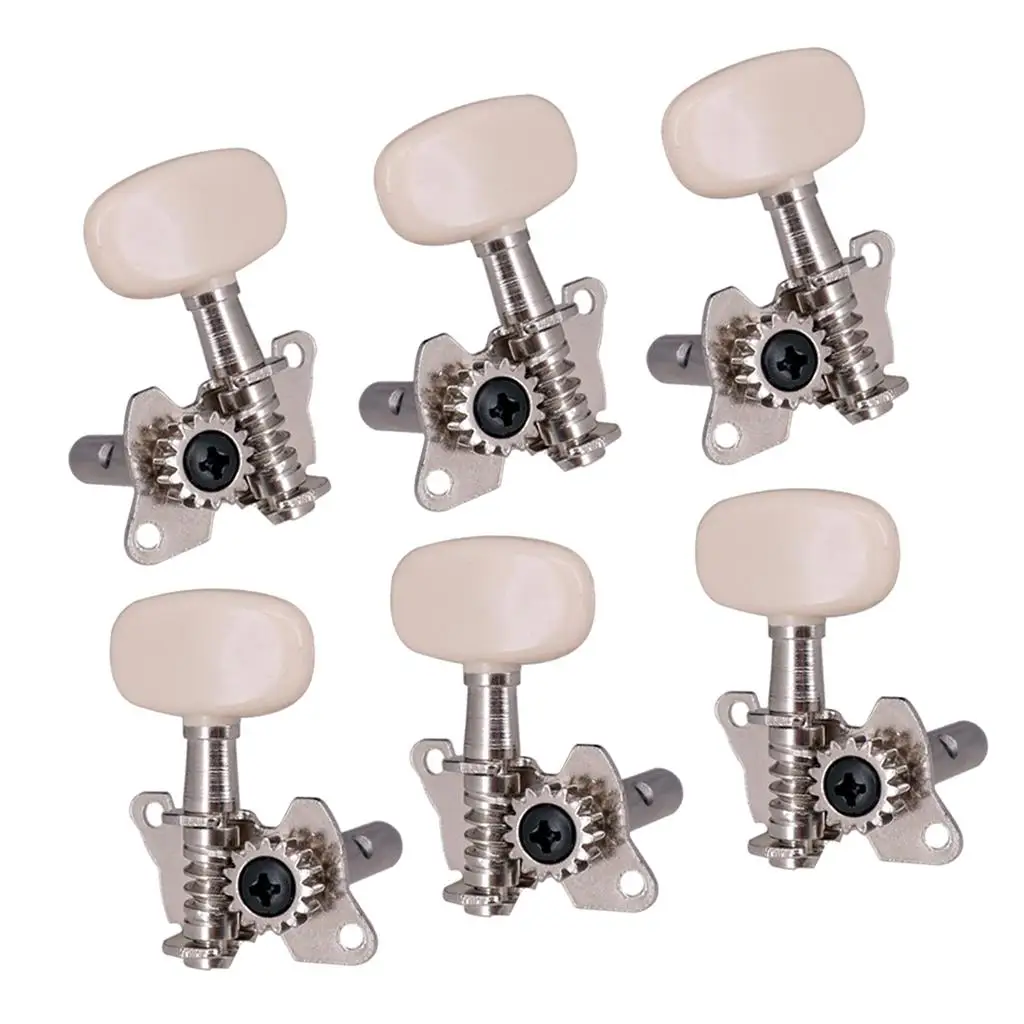 6x Electric Guitar Machine Head Knobs, Sealed Gear , Guitar String Tuning Pegs for Acoustic Classical Guitar (3 Left + 3 Right)