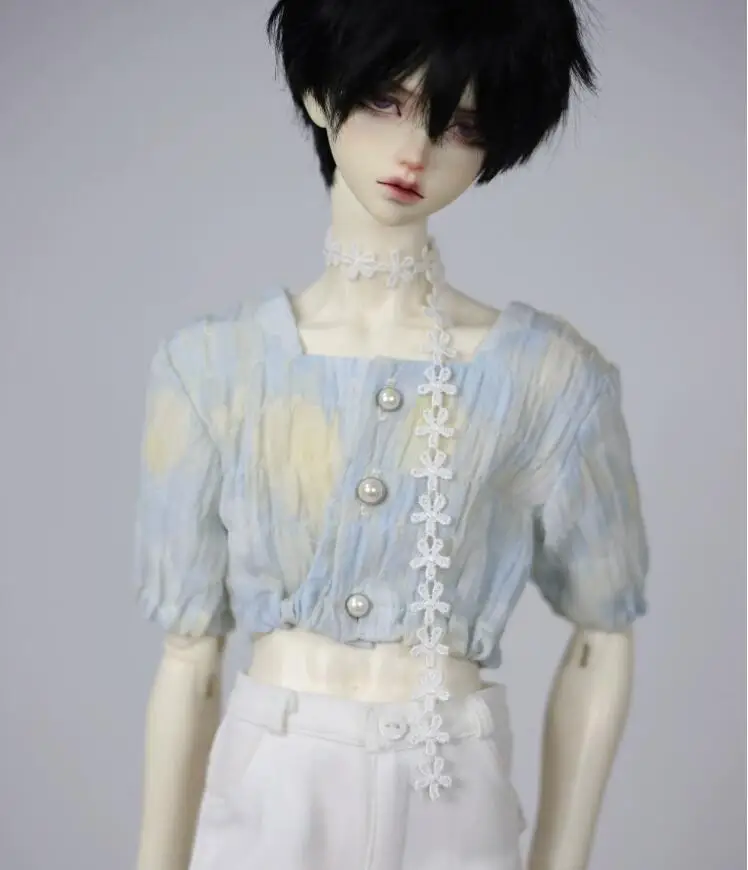 D04-B203 de juguete hecho a mano para niños, camisa de manga corta con cuello cuadrado y cintura abierta, BJD/SD 1/3 1/4 MSD SD10 GR POPO68 ID75, 1 piezas