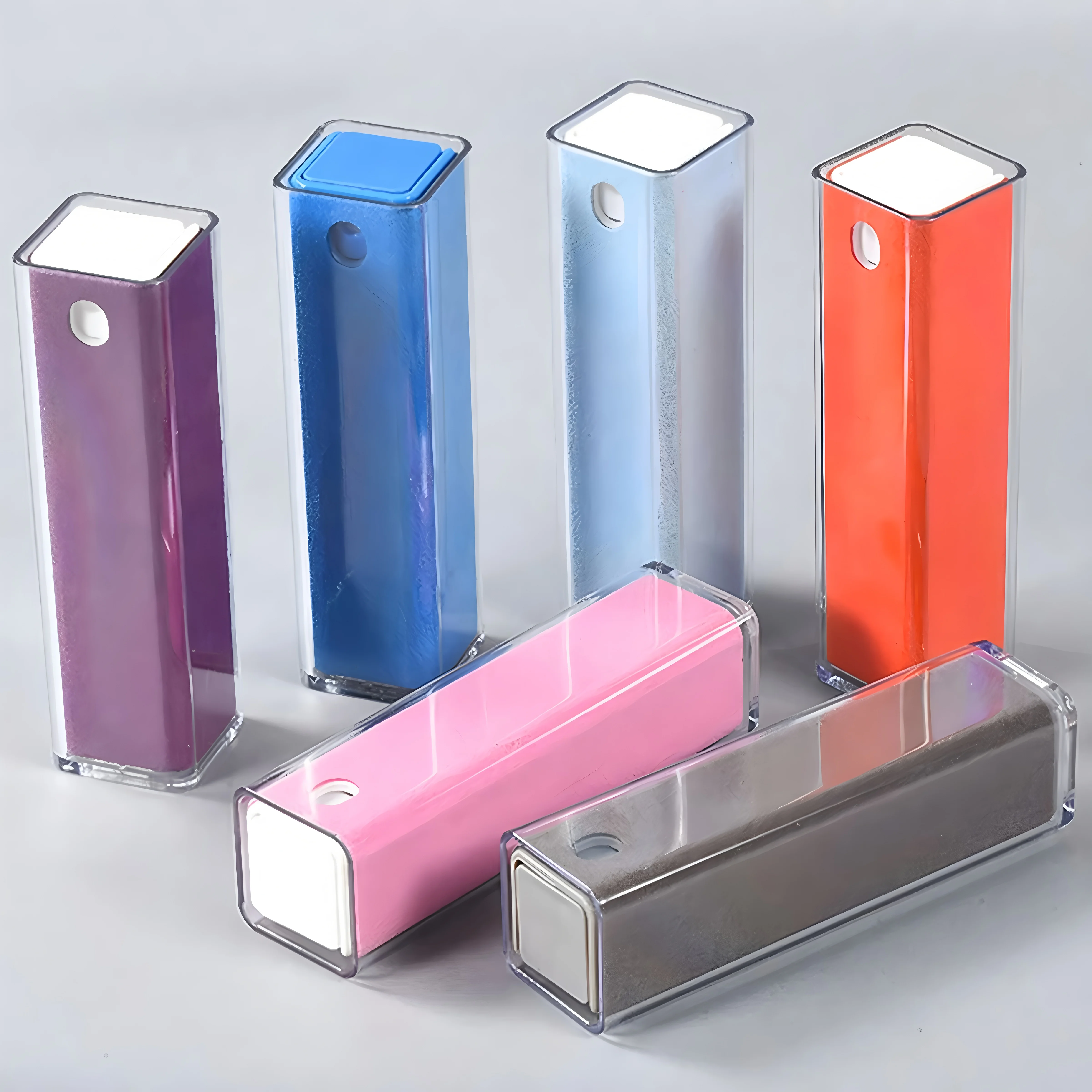 1pcs 15ML Square Tube Spray Wipe Storage Integrated Empty Screen Cleaner Refillable Bottle with Anti Fingerprint Travel Bottle