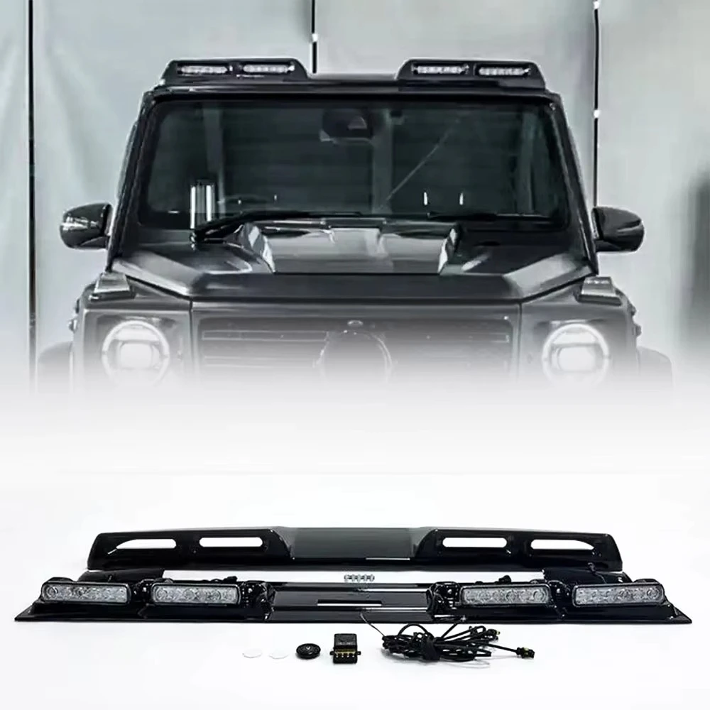 2023 New Design Abs Material Roof Spoiler With Four Lights Led Bar for G Class W464 G500 G350 G550