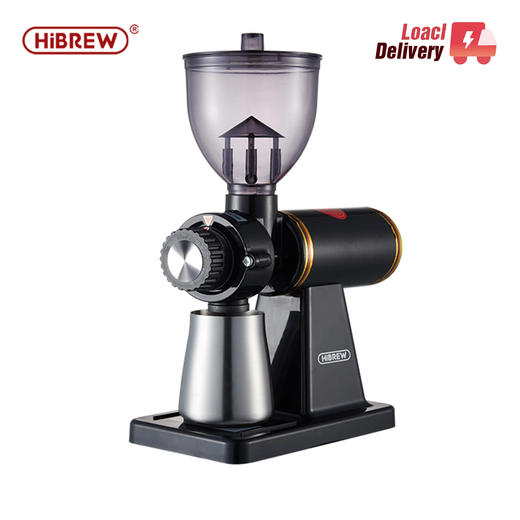 HiBREW 8การตั้งค่าเครื่องบดเมล็ดกาแฟไฟฟ้าสำหรับ Espresso หรืออเมริกันหยดกาแฟทนทาน Flat Burr Die-Casting Housing g1