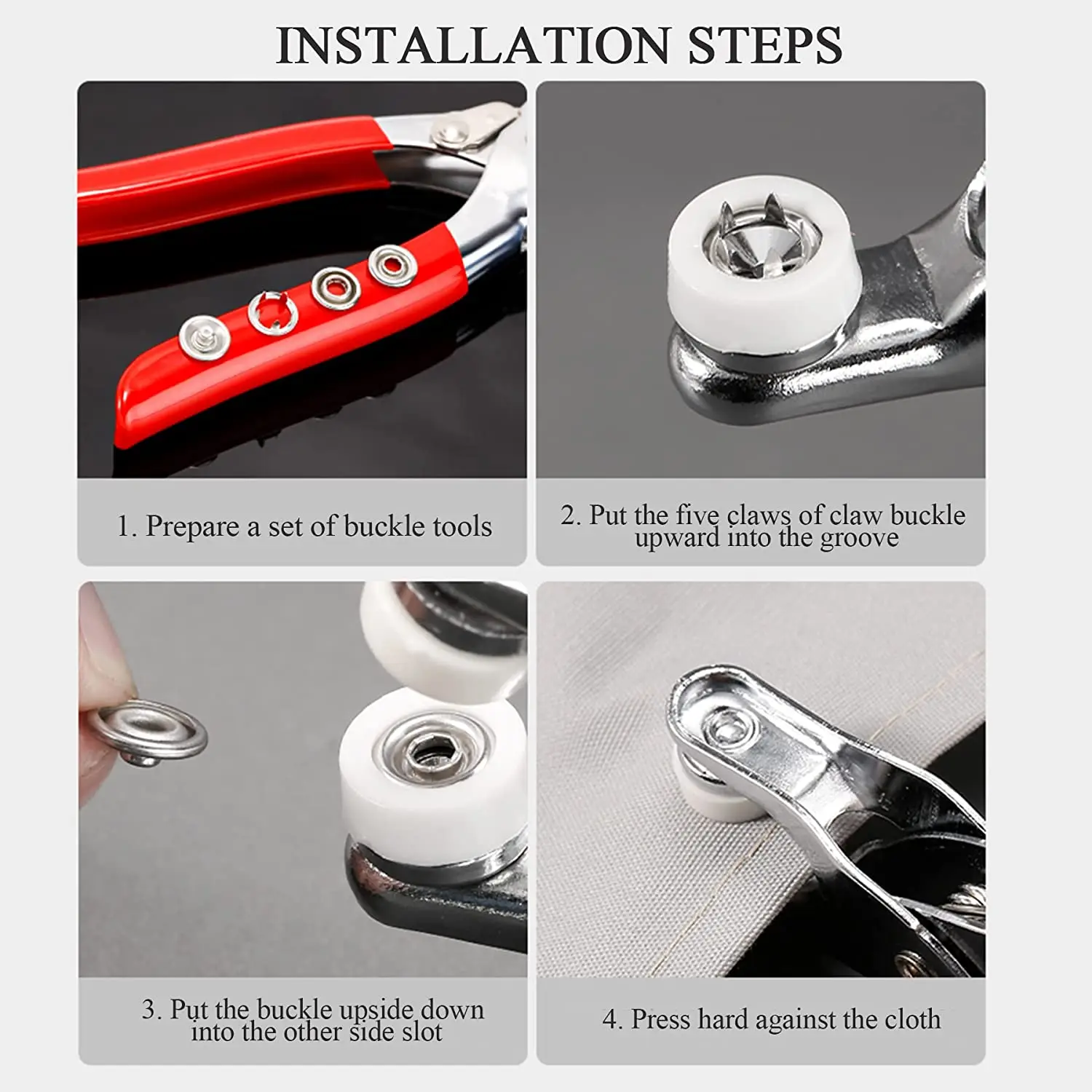 50Sets Plier Tool Metal Snap Button Sewing Button Thickened Snap Fastener Kit DIY Craft for Installing Sewing Bag Clothes