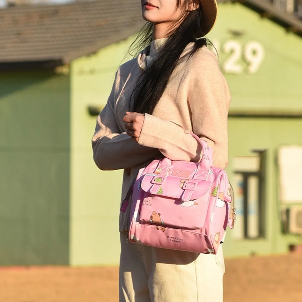 

Cartoon Print Mommy Backpack Large Capacity Multifunctional Breastfeeding Bag Wear-resistant Maternity Design Mommy Shoulder Bag