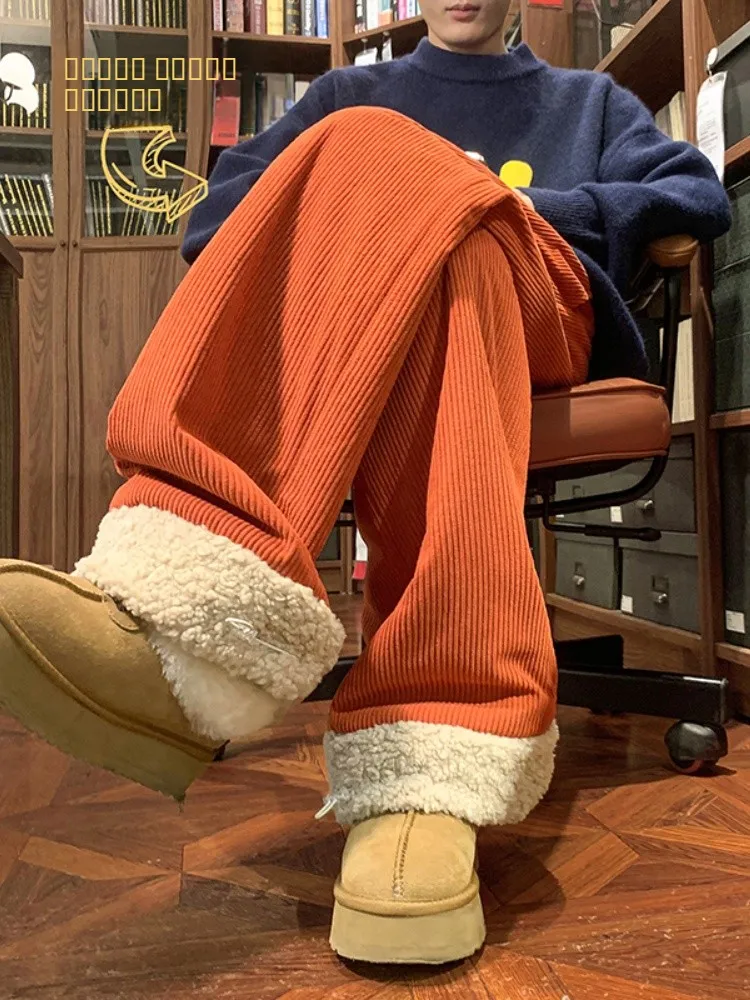 

Американские мужские зимние вельветовые брюки из плотного хлопка с флисовой подкладкой, очень теплые, устойчивые к низким температурам