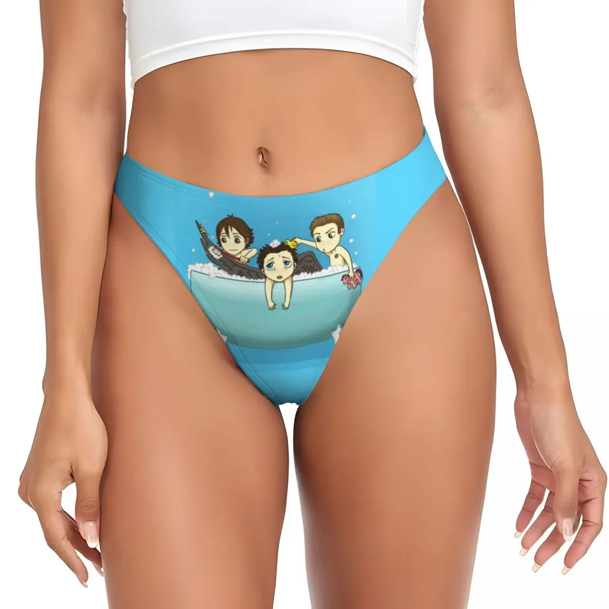 

Custom Supernatural TV Show G-string Panties Women's Stretch Thongs Underwear