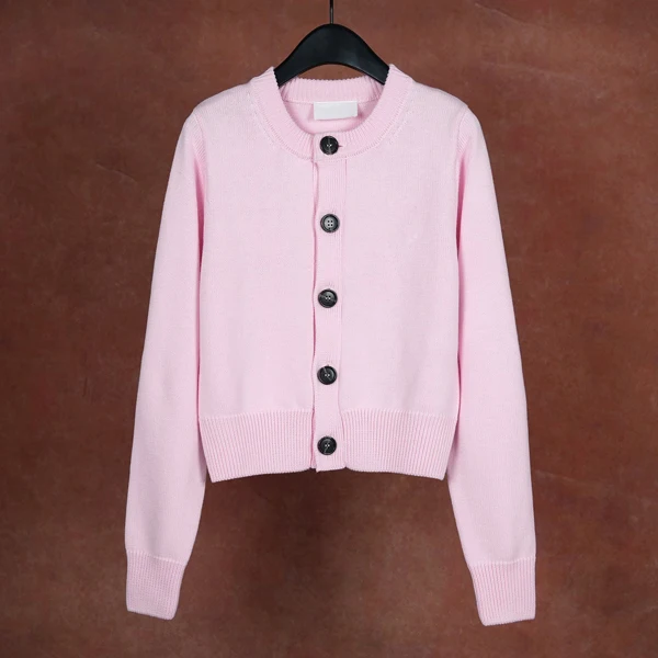 

Розовый круглый открытый кардиган Ne, вязаный свитер с узором в виде буквы и сердца, длинный свек из смеси хлопка и шерсти для девочек