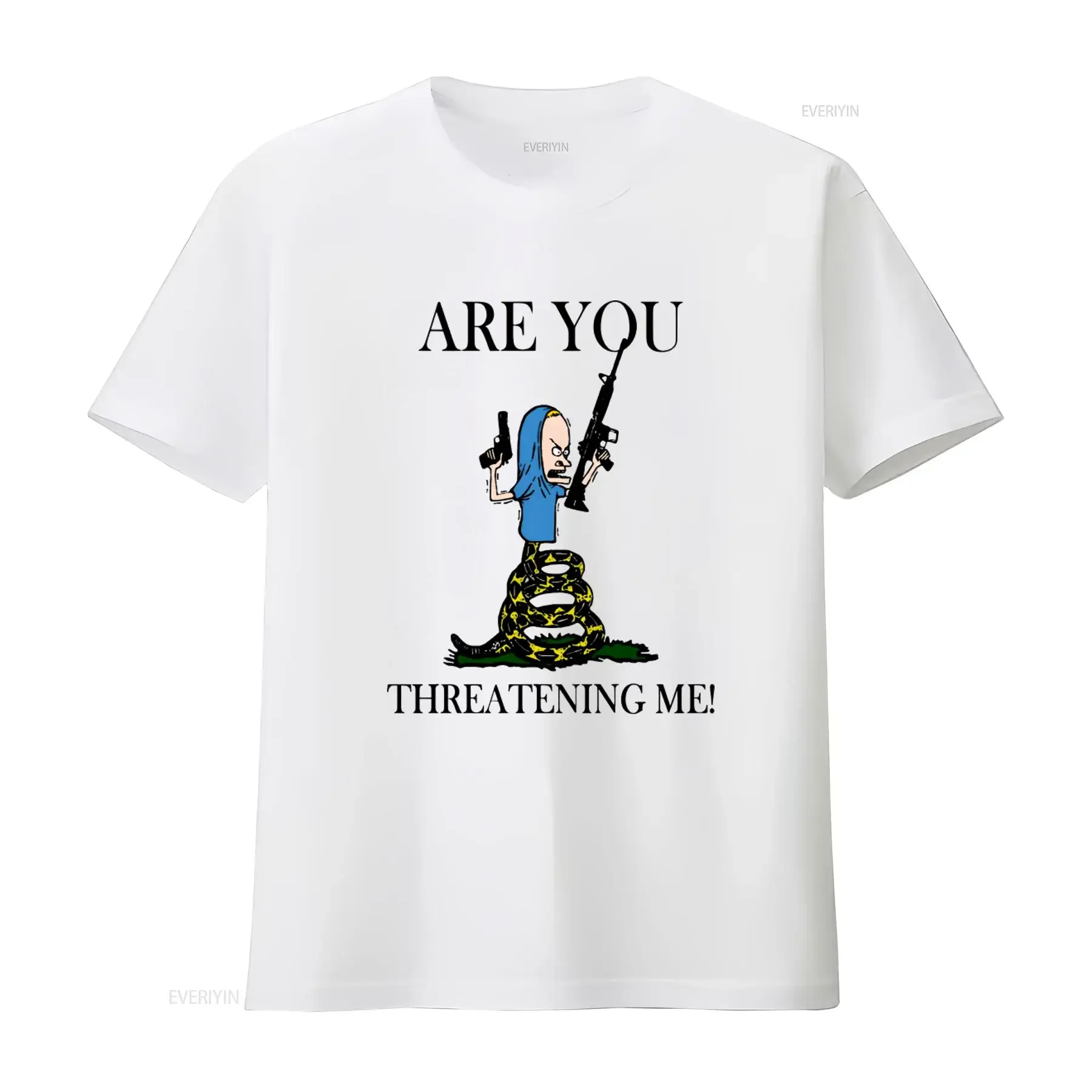 Are You Threatening Me Halloween Welcome T Shirt Beavis And Butthead Funny Print vintage Washed graphic Unisex Stretched