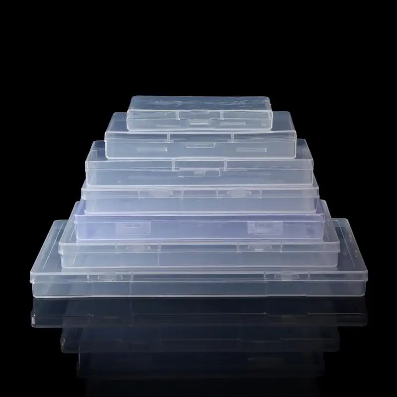 /Kuz/Transparent Rectangular Plastic Box, Dustproof Storage Case, Sturdy Jewelry Nail Art Rhinestones Container 1Pcs