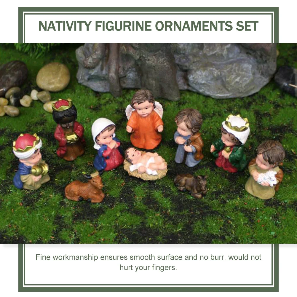 

1 set 1 Set Religious Decoration Resin Craft For Xmas Decor Indoor Ornament Desktop Adornment Jesus Theme