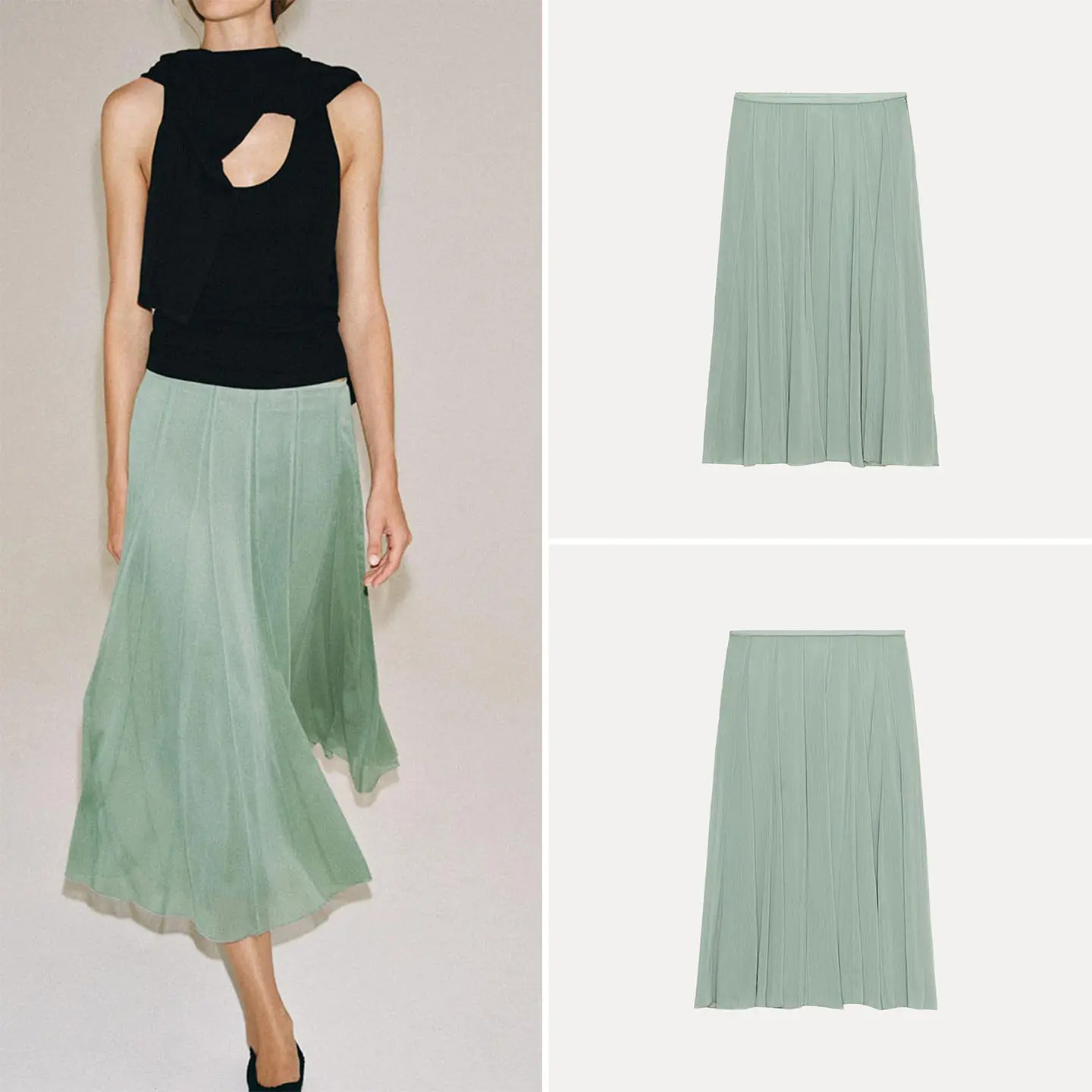 

Fashionable Midi A-Line Skirt Women's Clothing Summer 2026 Wide Hemline Versatile Wide Leg Midi Skirt Standard Waist Design