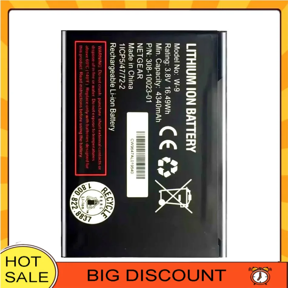 

4340mAh Reliable Power Supply For Netgear Aircard AC810S AC815 Stable Router Battery W-9