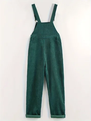 Imagen 2 del producto Tirantes largos informales de pana de color sólido para mujer, moda europea y americana