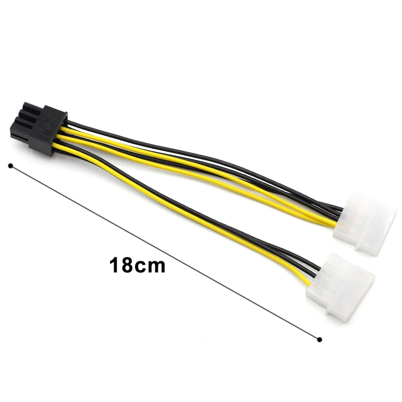 

NEW 8Pin Male To Dual 4Pin Male Video Card Power Cord Adapter,8 Pin PCI Express To Dual 4 Pin Molex Graphics Card Power Cable