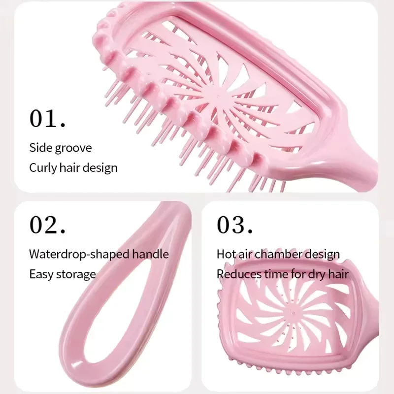1pc Mini Comb Accessories Scalp Massage Brush with Winmill Hollow Anti-static Hairbrush Keyring Portable Hair Styling Tool Salon