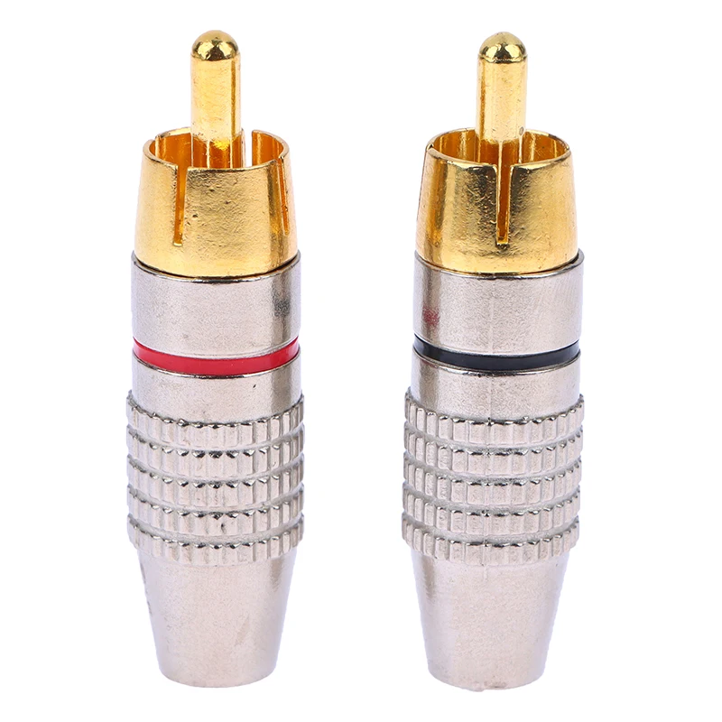 2PCS RCA Male Connector 270 Non Solder Plug Adapter For Audio Cable Plug Video CCTV Camera Solder-Free Adapter Cable Converter